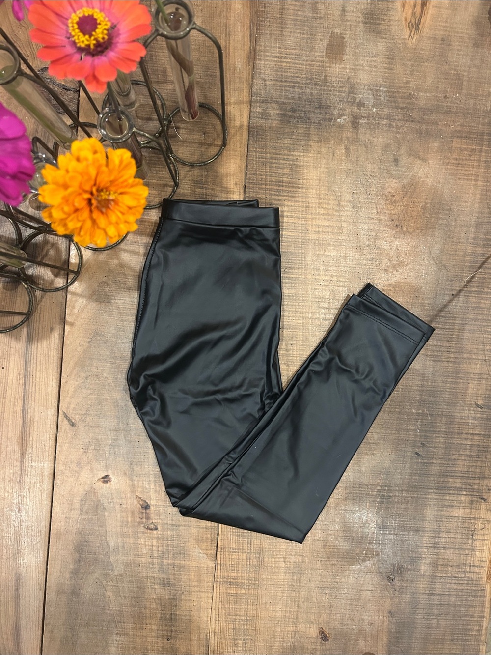 Zara Black Shiny Leggings for Kids